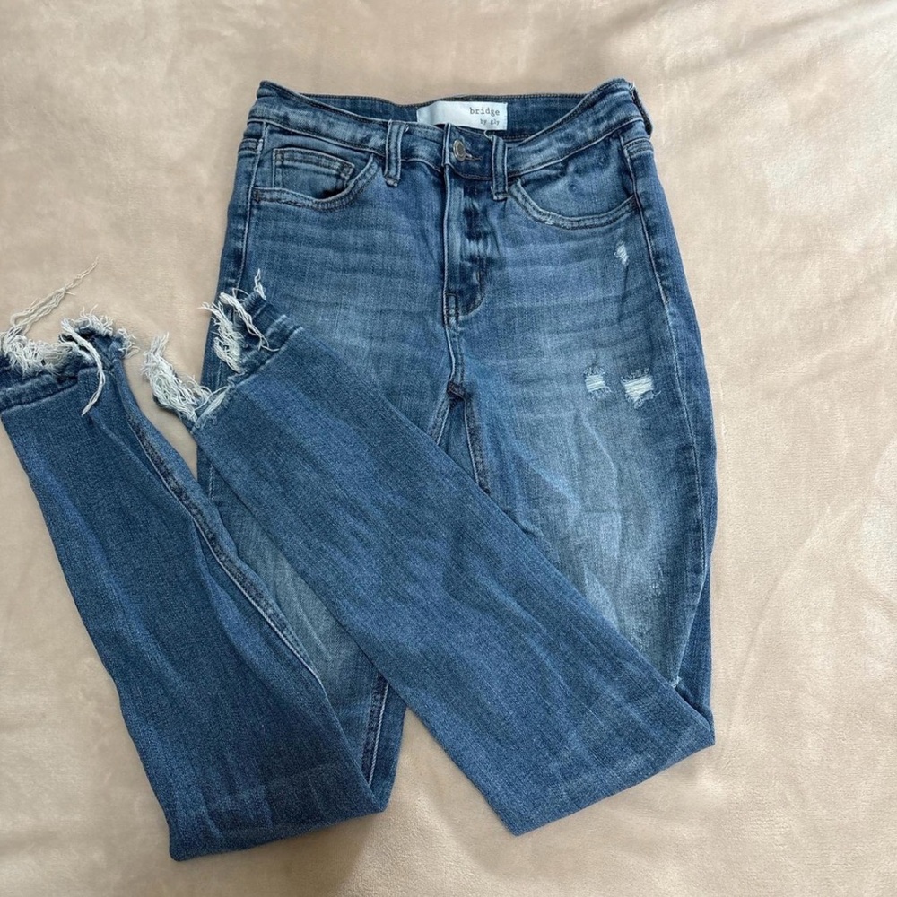 Buckle Dark Blue Distressed Skinny Jeans